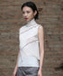 Stand Collar Pleated Top